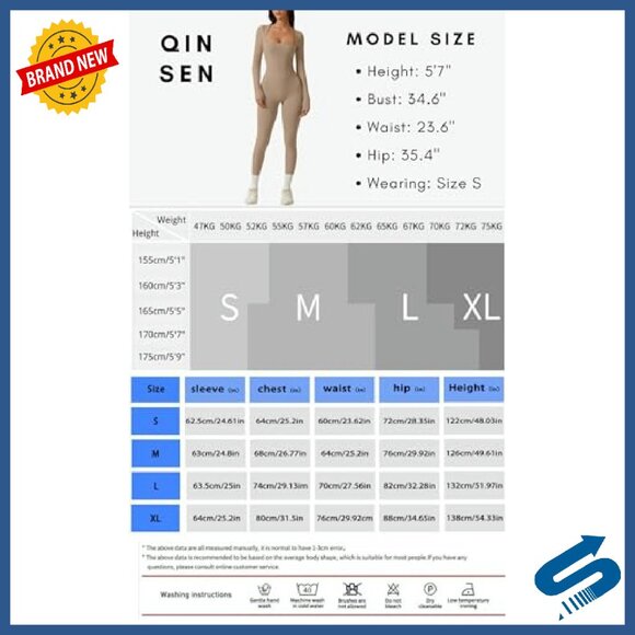 Long Sleeve Bodycon Jumpsuit Stretchy Leggings Style Square Neck - Picture 8 of 8